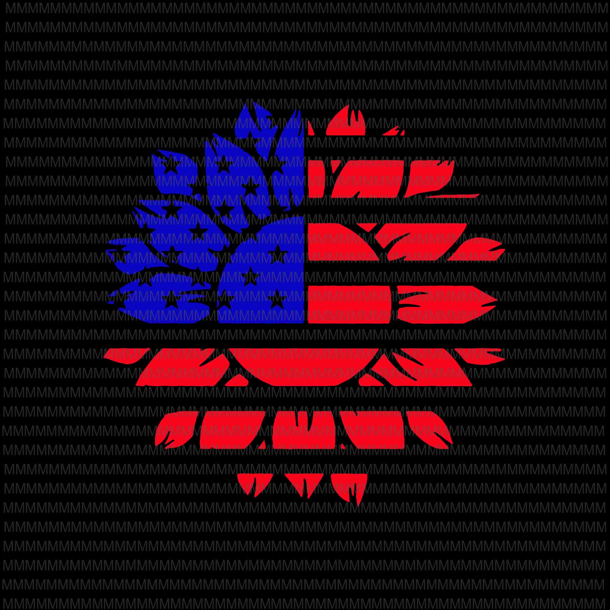 Download Patriotic Sunflower Svg Sunflower 4th Of July Svg Usa Svg American Buydesigntshirt
