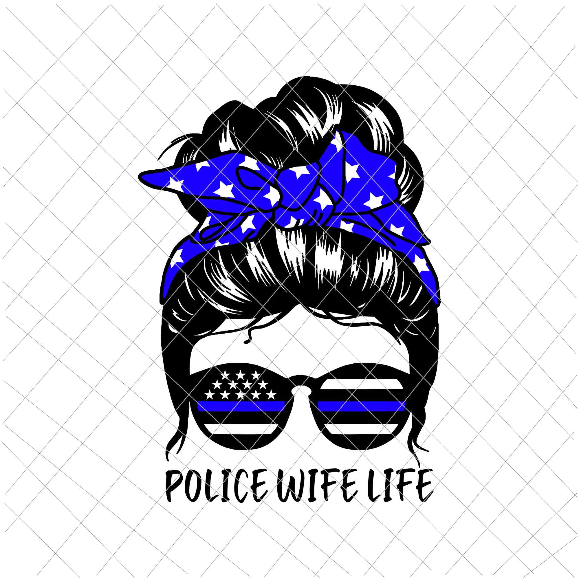 Download Police Wife Life Svg Messy Bun Hair Funny Police Wife Svg Mom Police Buydesigntshirt