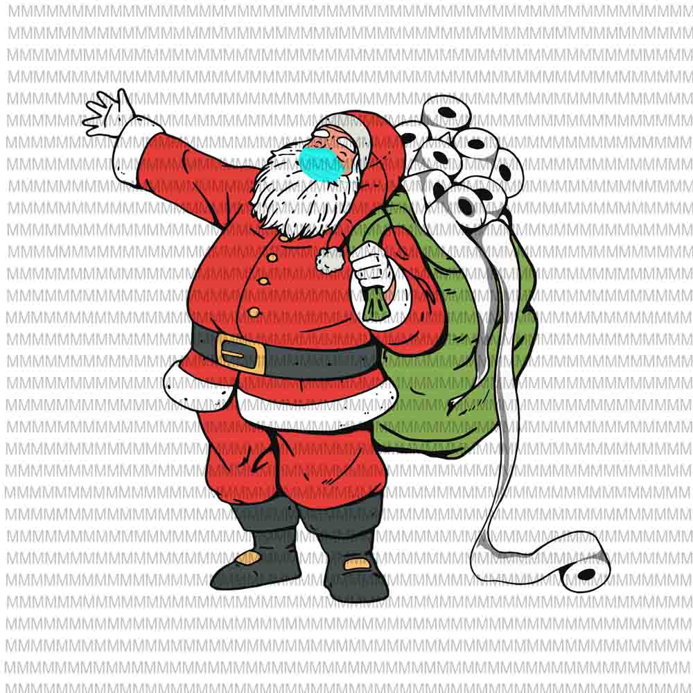 Download Santa Wearing Mask Toilet Paper Svg Santa Claus Mask Svg Funny Santa Buydesigntshirt