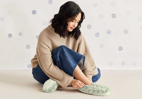 Soothing, plush, microwavable Warmies slippers.