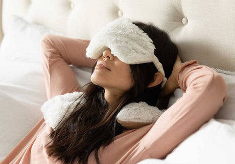 Relaxing microwavable eye mask.