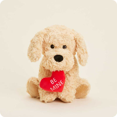 Microwavable Be Mine Golden Dog Stuffed Animal Warmies