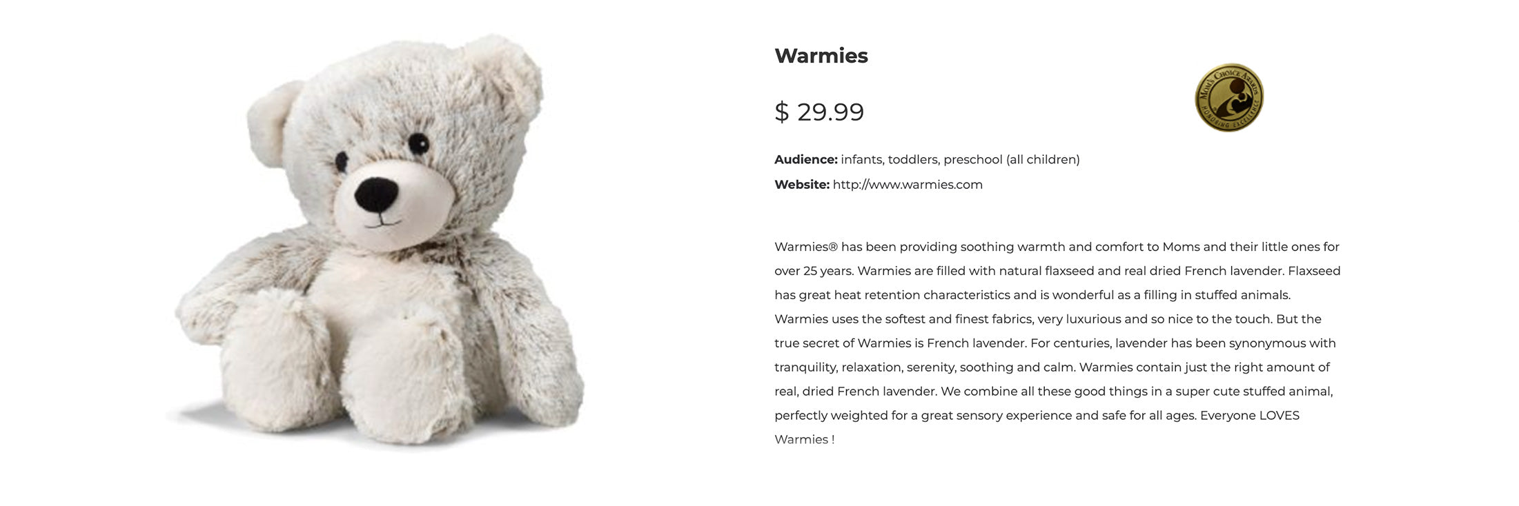 Warmies Lavender Scented, Soothing, and Comforting Plush