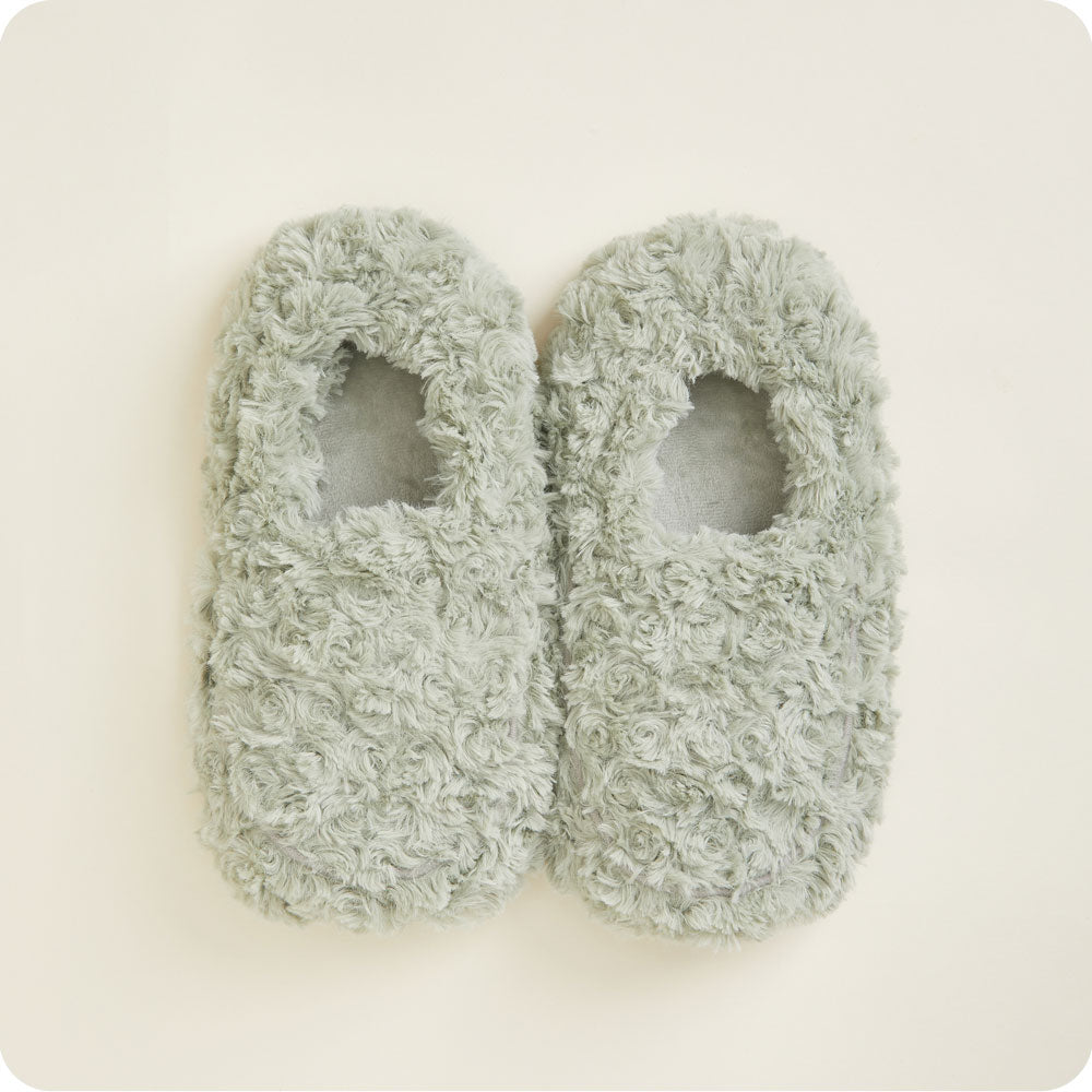 Curly Sage Green Warmies Slippers