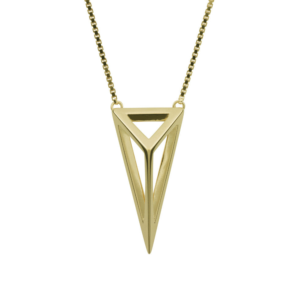 Oversized Cut Away Pyramid Necklace