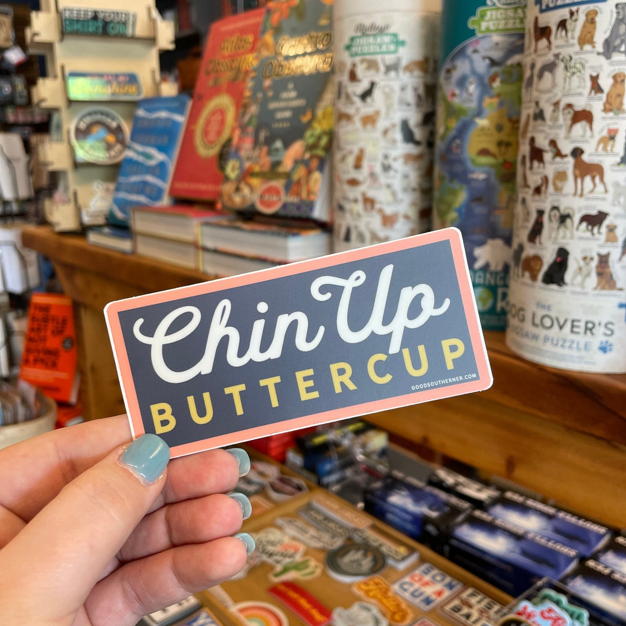 Chin up buttercup sticker