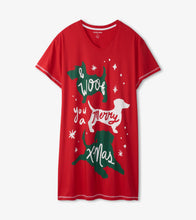 Load image into Gallery viewer, Hatley Little Blue House Woof You a Merry Xmas Sleepshirt
