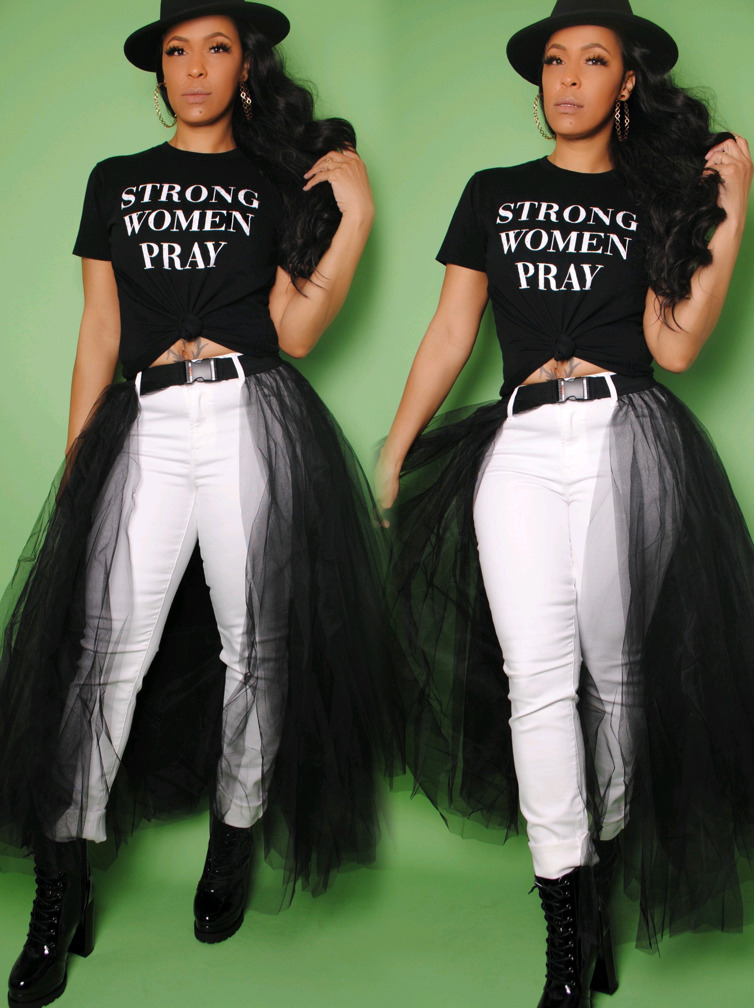 Download Strong Women Pray Top Black Laura Luxe