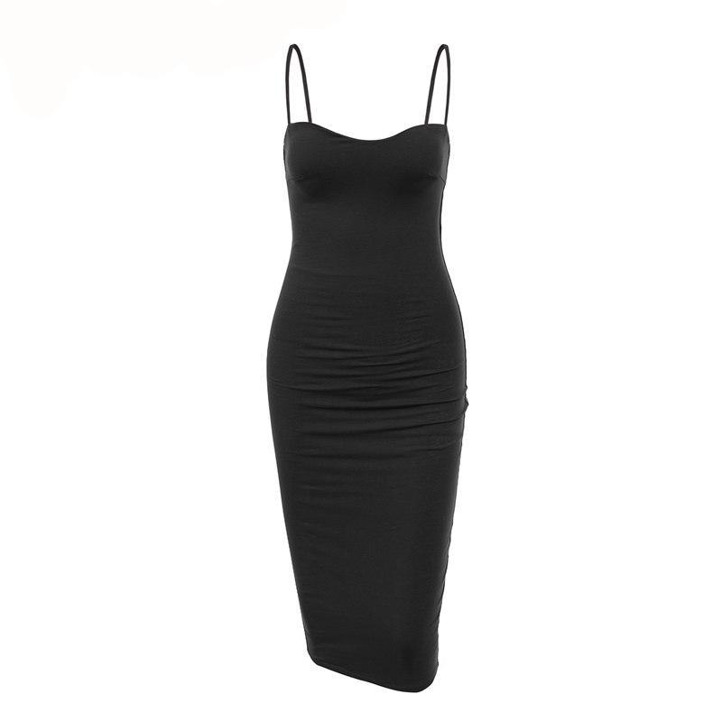 bodycon midi dress spaghetti strap