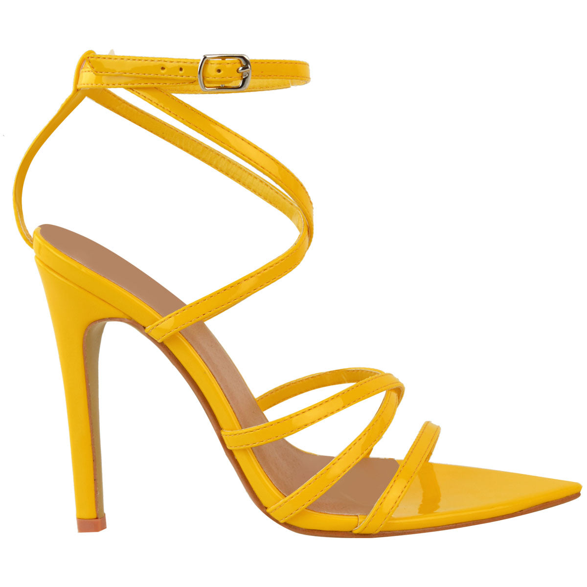 yellow barely there heels