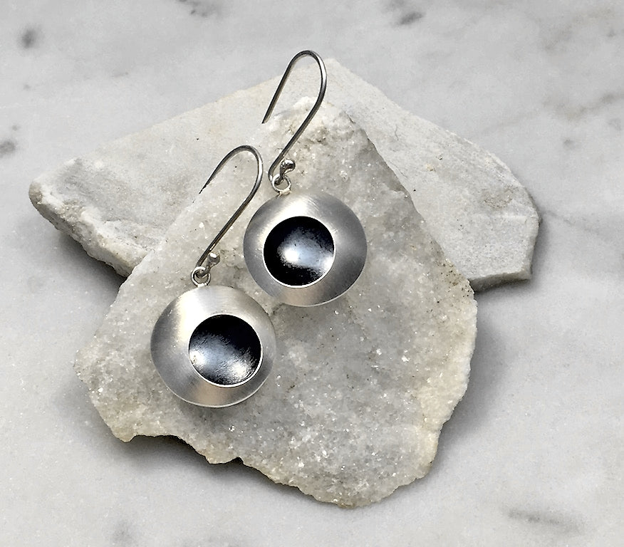 Sterling Silver Polish/Brushed Circles Dangle Earrings. Meas, Bluestone  Jewelry