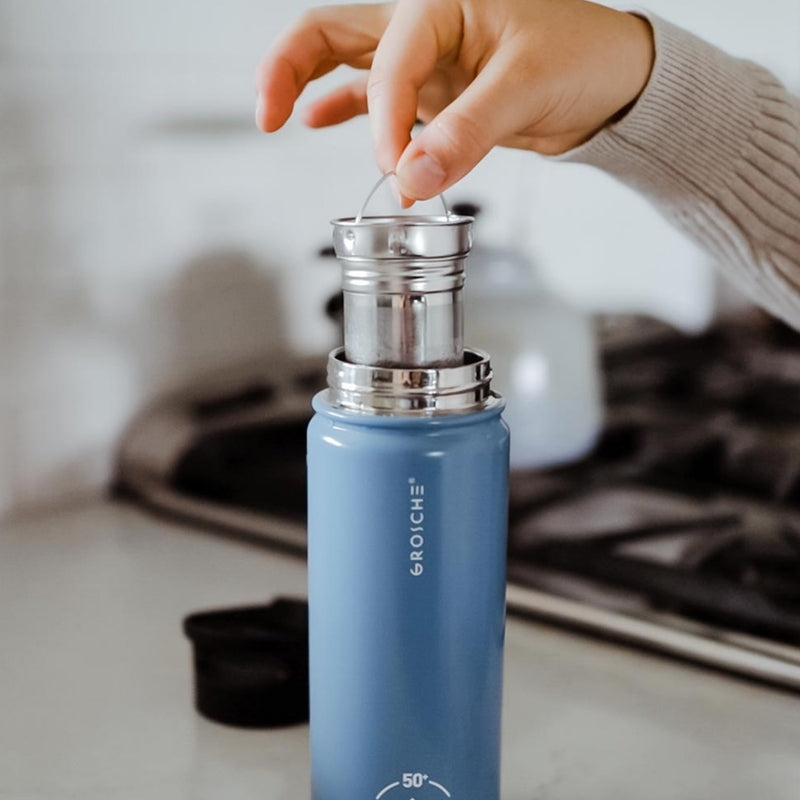 Grosche Chicago Steel Insulated Water/Tea Infuser Flask — Slate Blue — -  Pretty Things & Cool Stuff