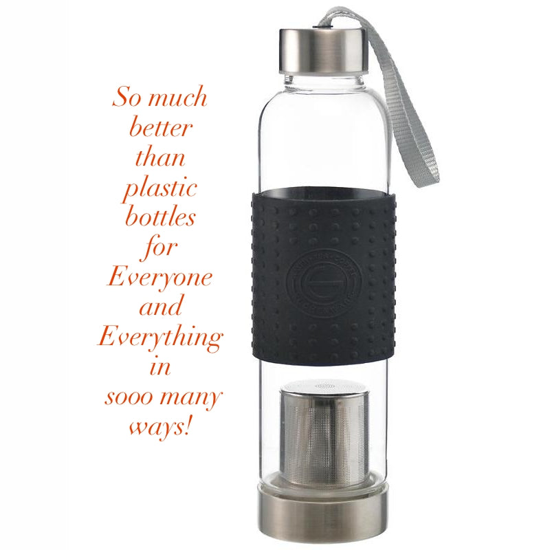 GROSCHE Glass Water / Tea / Coffee Travel Infusion Bottle — Gray