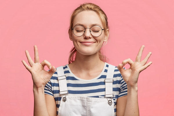 zen and smiling woman