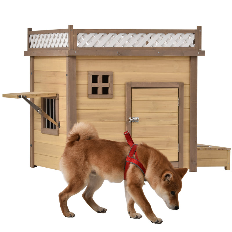 39.4" Wooden Dog House Puppy Shelter Kennel
