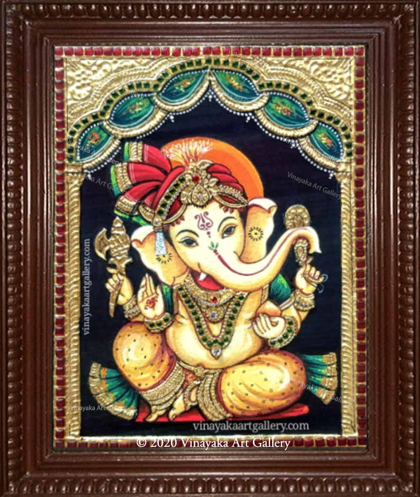 Baby Ganesh | Tanjore Painting | Vinayaka Art Gallery | Buy Online