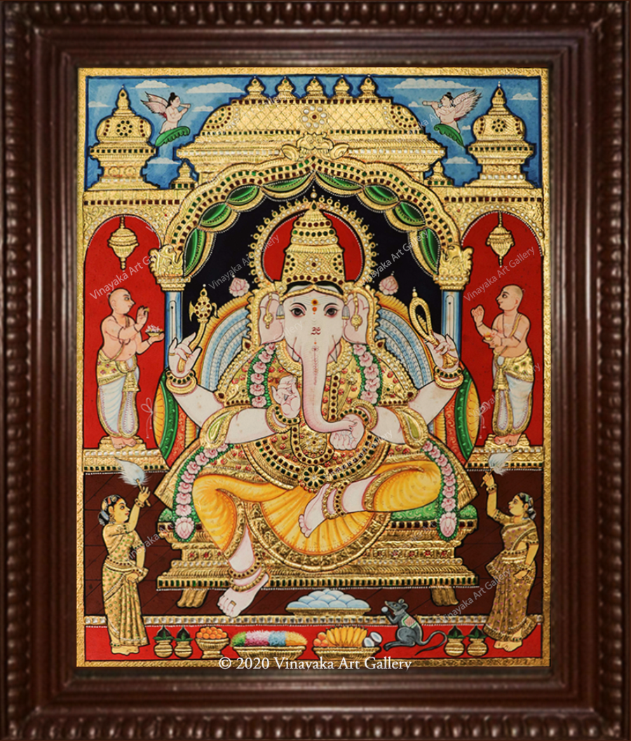 Darbar Vinayaka | Tanjore Painting | Vinayaka Art Gallery | Buy Online