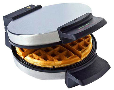 1999 Black and Decker Chrome and Black Belgian Waffle Maker WMB500 