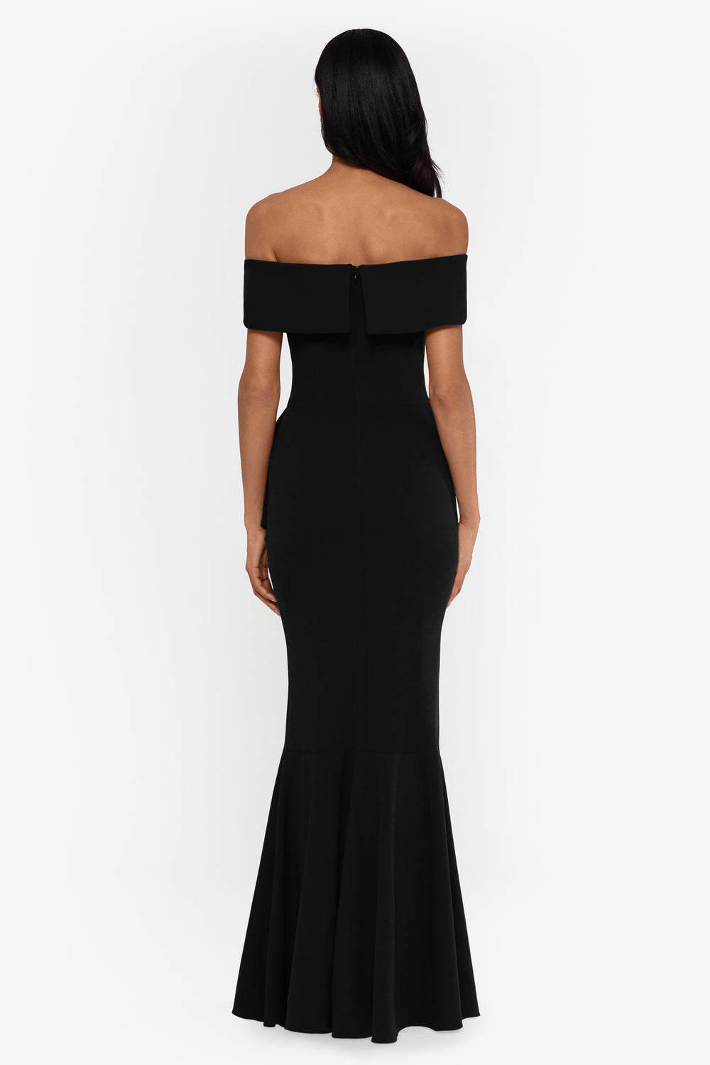 B & Adam Mesh Tiered Ruffle Sleeveless Gown