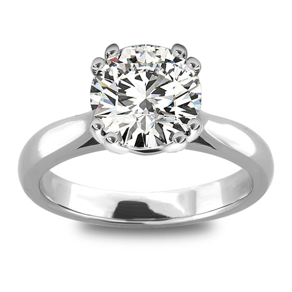 Double Claw Prongs Solitaire Ring