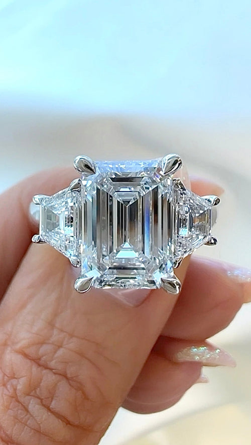 1.7 CT Emerald Cut Diamond 925 Sterling Silver Halo Engagement Bridal –  atjewels.in