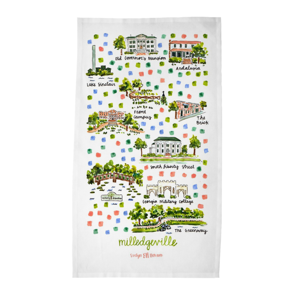 Milledgeville Ga Tea Towel Evelyn Henson