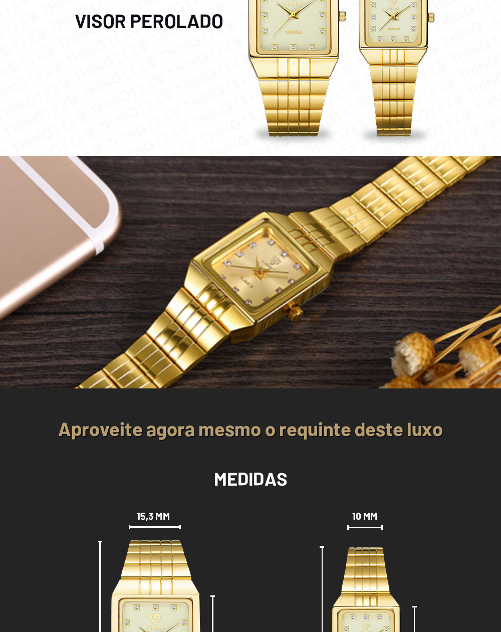 Relógio Masculino Empire State Dourado