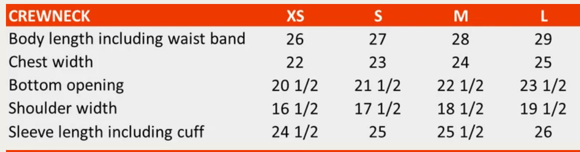 Size Chart
