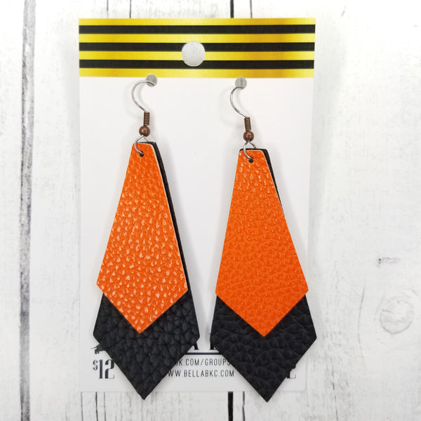 FAUX Pendant Double - Orange and Black