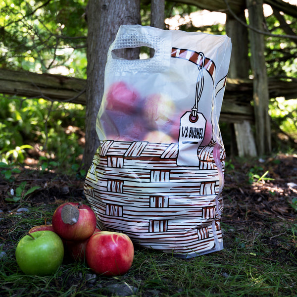 1/2 Peck White Paper Apple Tote Bag