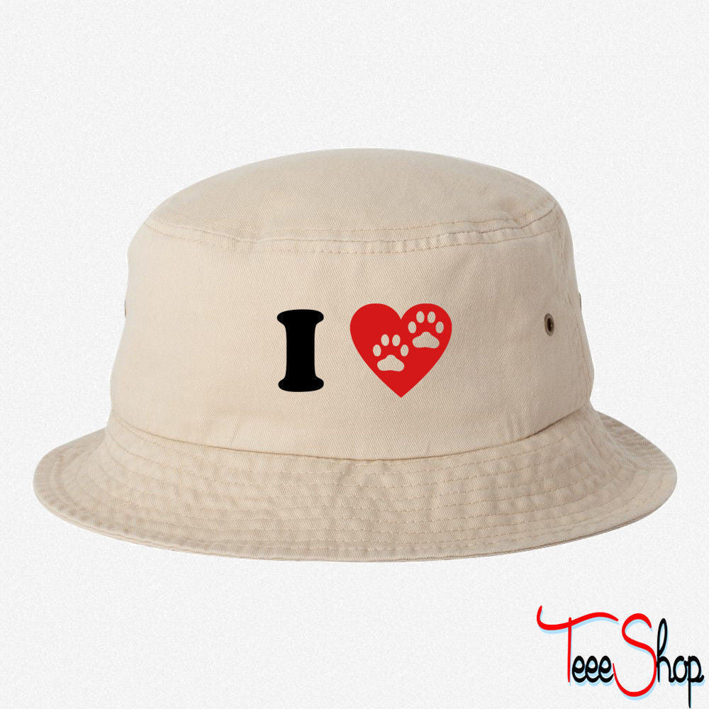 I Heart Paw Print Two bucket hat