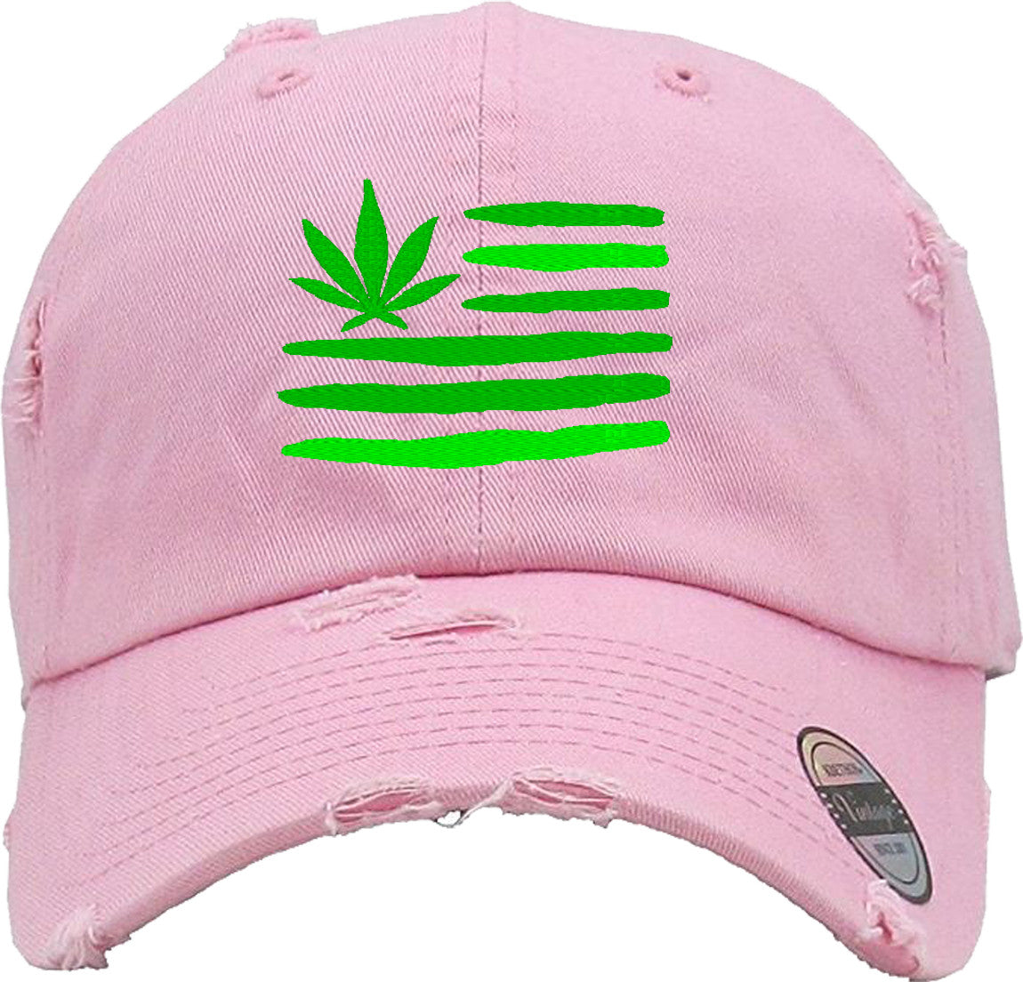 MARIJUANA FLAG Distressed Baseball Hat