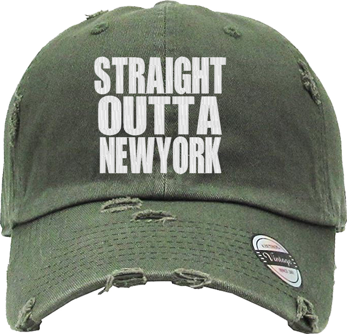 STRAIGHT OUTTA NEWYORK Distressed Baseball Hat