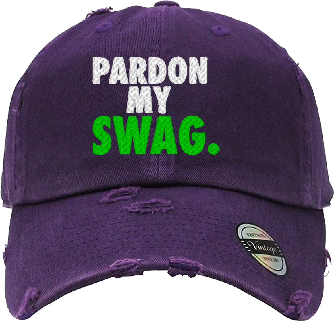 PARDON MY SWAG Distressed Baseball Hat