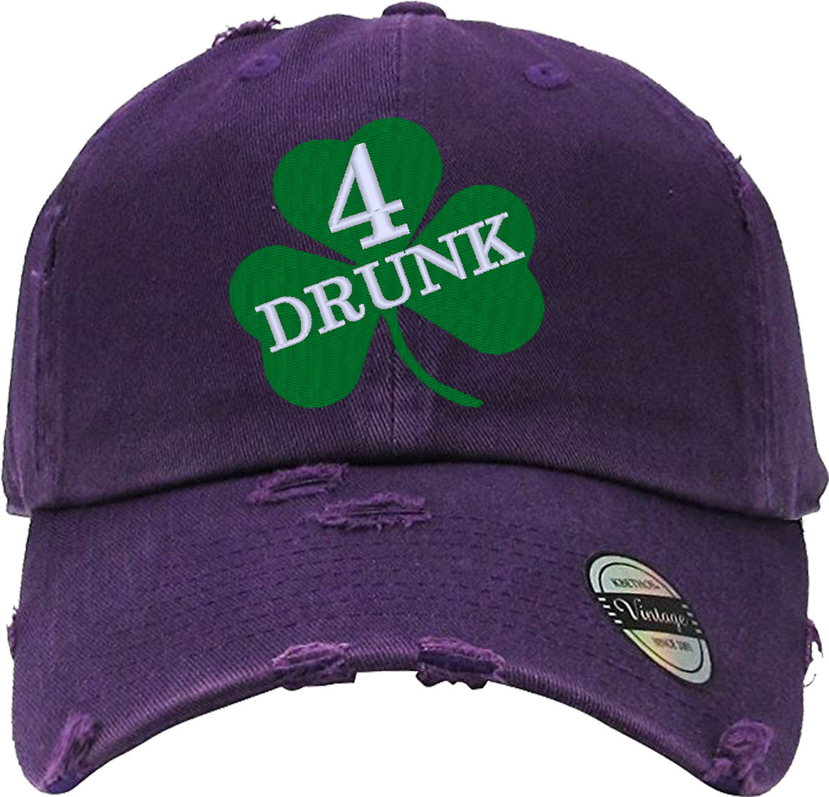 DRUNK 4 Distressed Baseball Hat