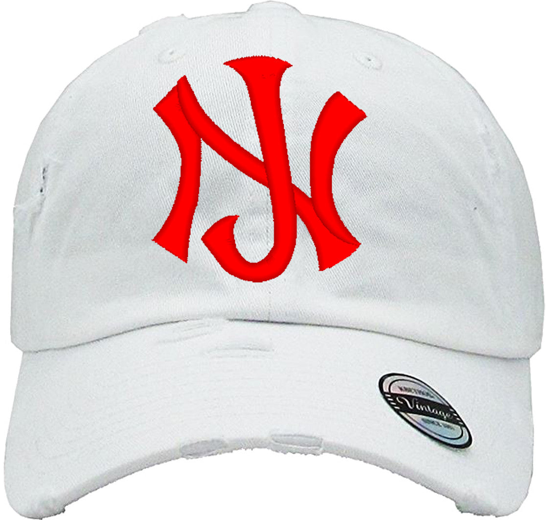 new jersey logo Distressed Baseball Hat