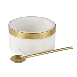 Marble Bowl + Brass Spoon