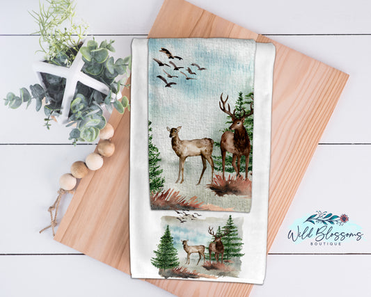 Watercolor Wildlife Kitchen Towels