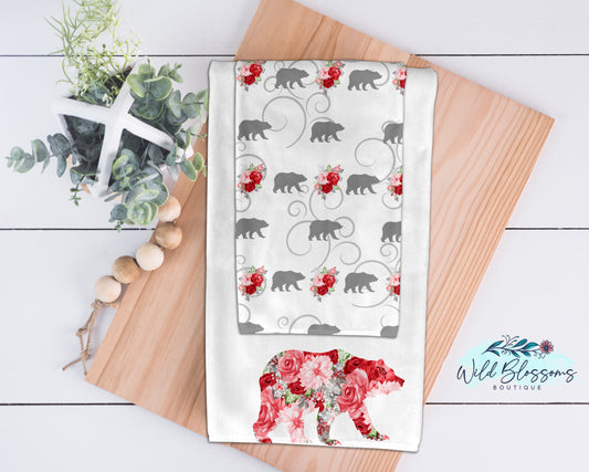 Title: Charming Bear Floral Kitchen Towels - Bring Nature's Beauty to Your  Kitchen