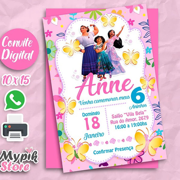 Convite Encanto Mirabel Disney Digital Whatsapp Virtual