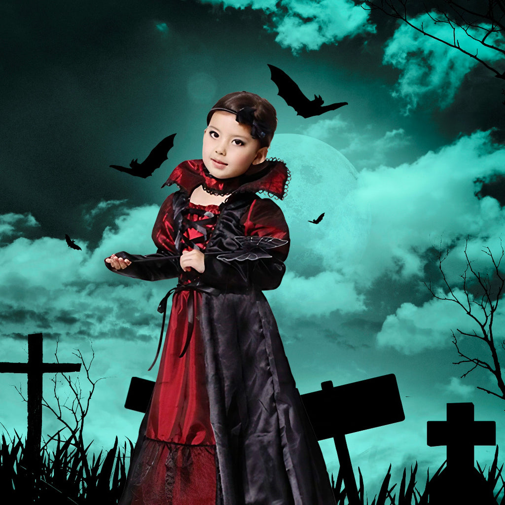 Fantasia Infantil Menino Vampiro Halloween Luxo com 5 peças