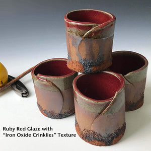 Stoneware Whiskey Cup in Ruby Red