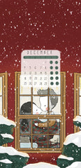 December 2023 Three Under the Rain Calendar Wallpaper Winter Monday