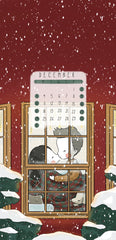 December 2023 Three Under the Rain Calendar Wallpaper Winter Sunday