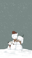 February 2022 Three Under the Rain Wallpaper Winter 