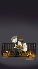 Halloween 2022 Three Under the Rain Wallpaper