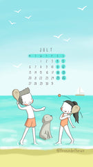 July 2020 MTWTFSS monthly calendar wallpaper