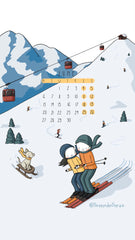 June 2022 Three Under the Rain Calendar Wallpaper Winter Week Starts on Monday