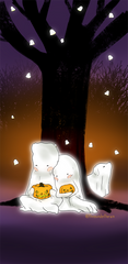 Halloween 2023 Three Under the Rain Wallpaper