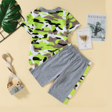 Boys Camouflage Henley Tee and Shorts Set